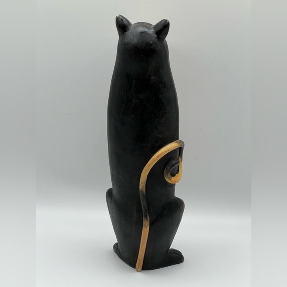 Resin Tall Cat Figurine Flower Details 9 in Height - Picture 5 of 8